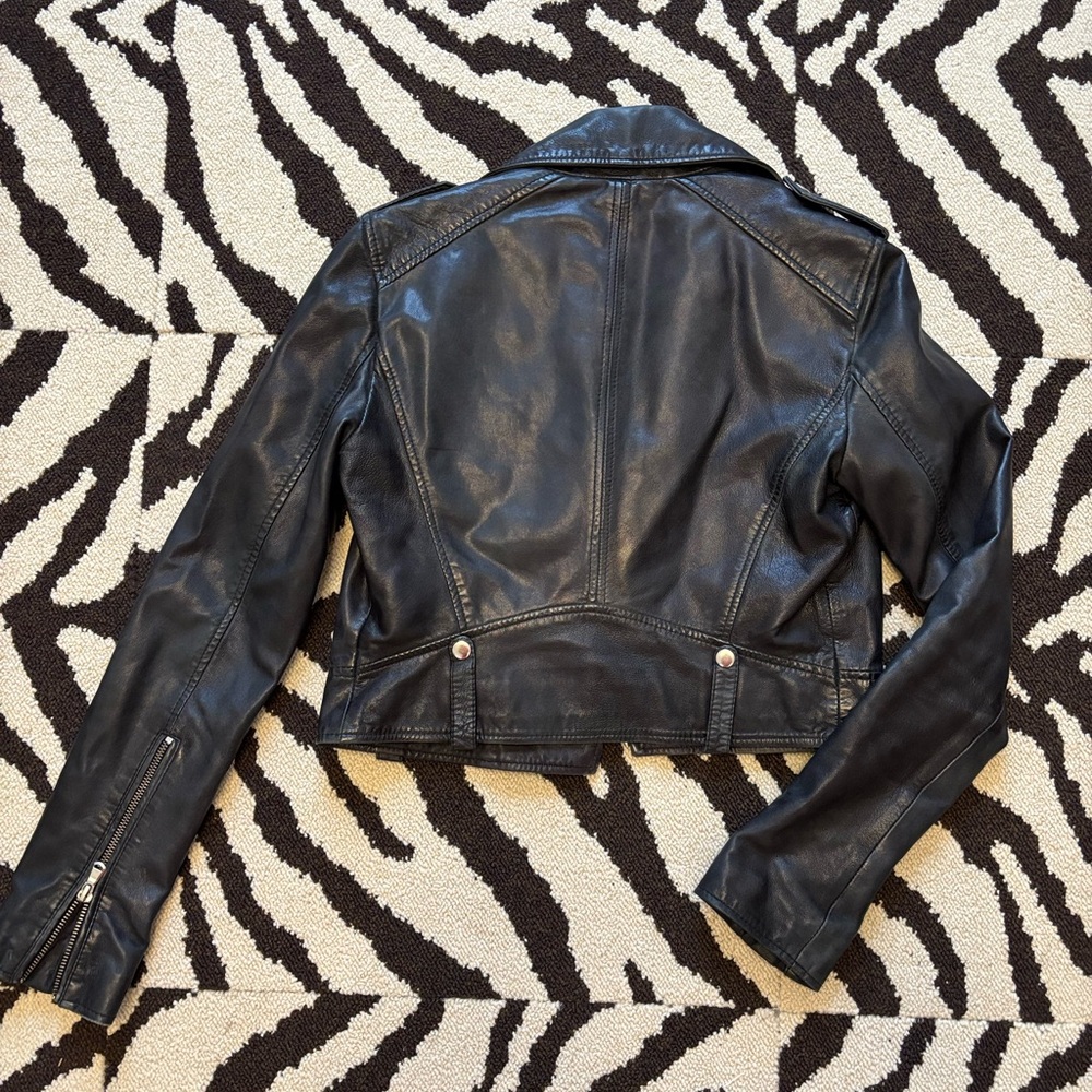 Lamarque Vintage Black Leather Biker Jacket - Picture 7 of 9